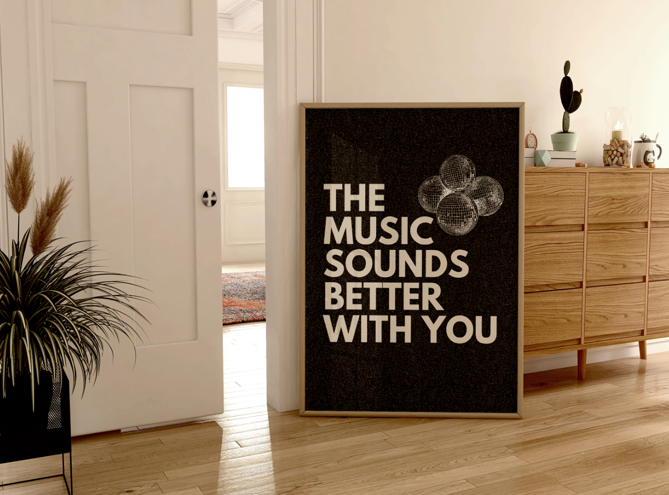 The Music Sounds Better with You | Ibiza Classic Disco Ball Festival Print | Gift for music lover | Various Sizes Available