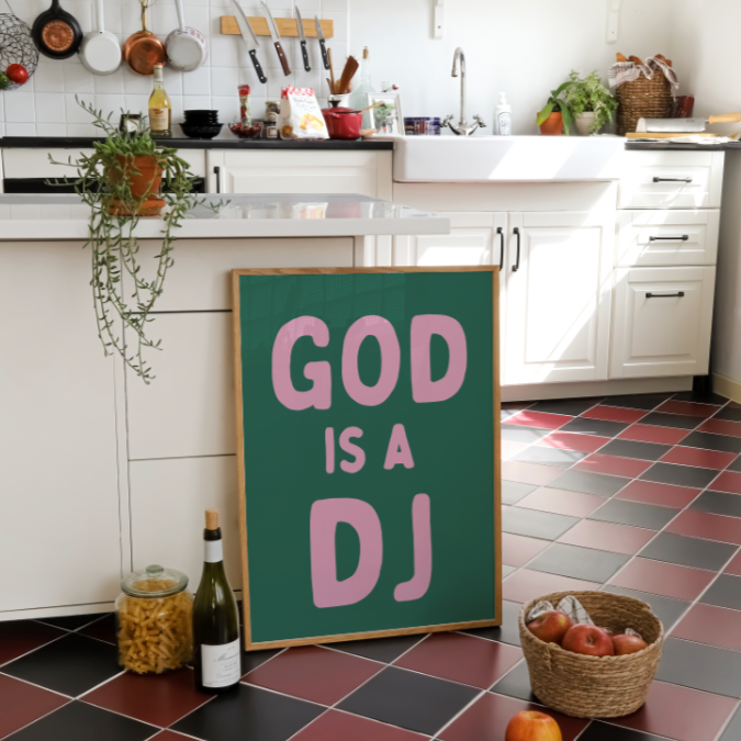 God is a DJ❤️‍🔥 inspired by Faithless ❤️‍🔥 Disco Typography Art